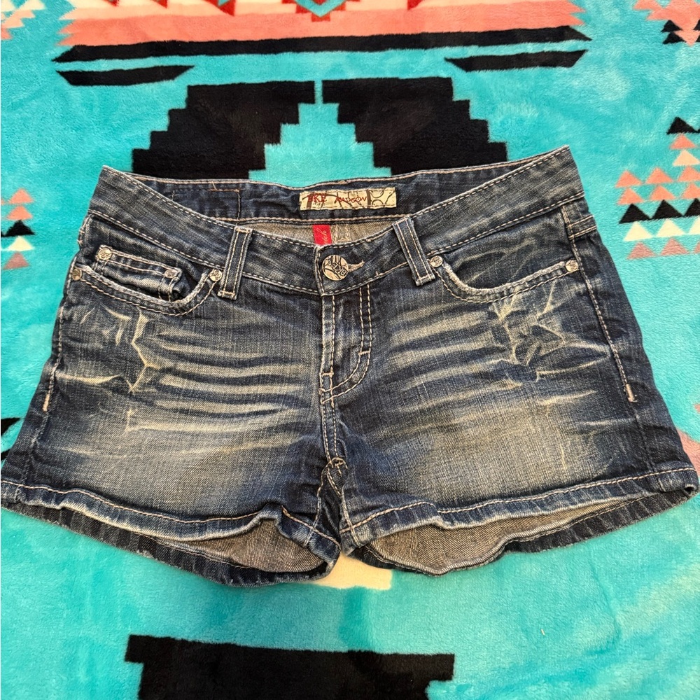 BKE Blue Jean Shorts with Distressed Cut-Off Style Madison